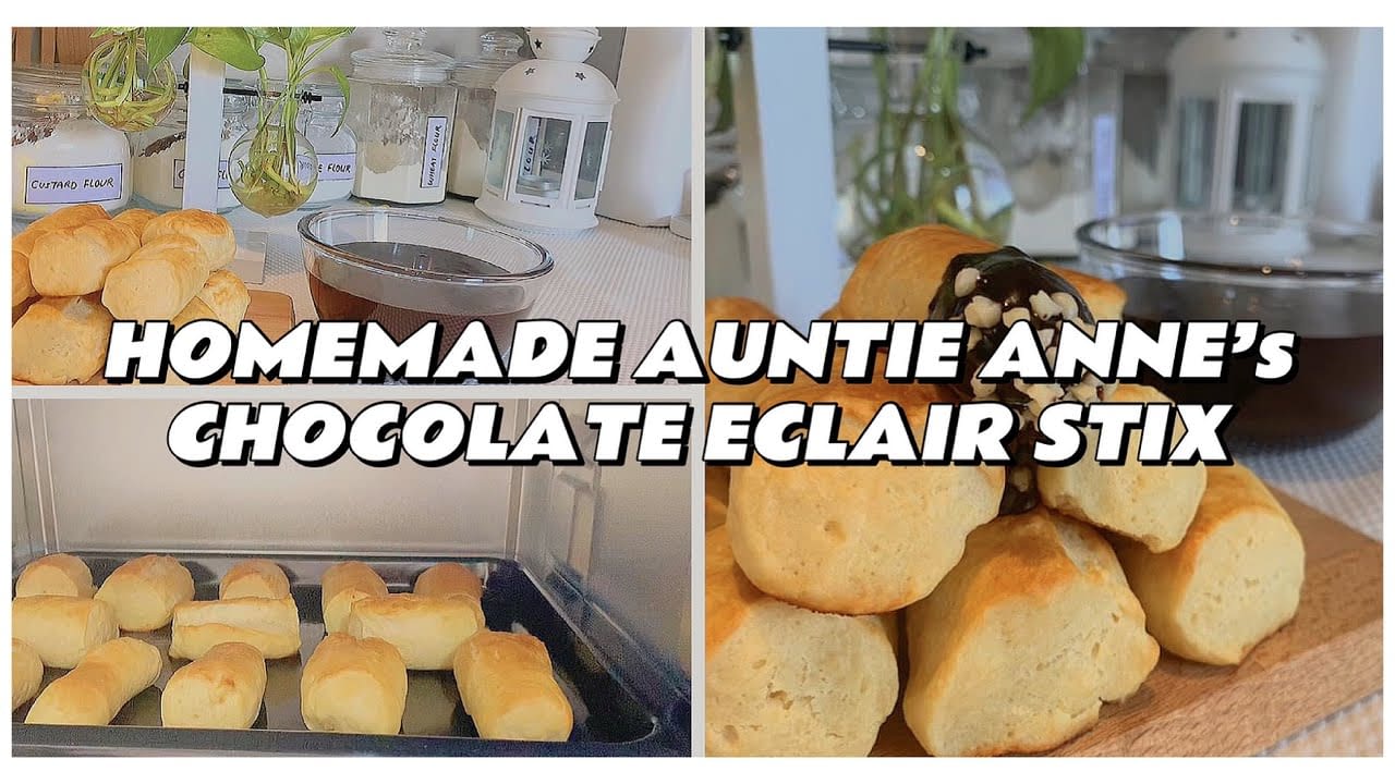 Homemade Auntie Anne S Chocolate Eclair Stix Copycat Soft Chewy A World Of Food